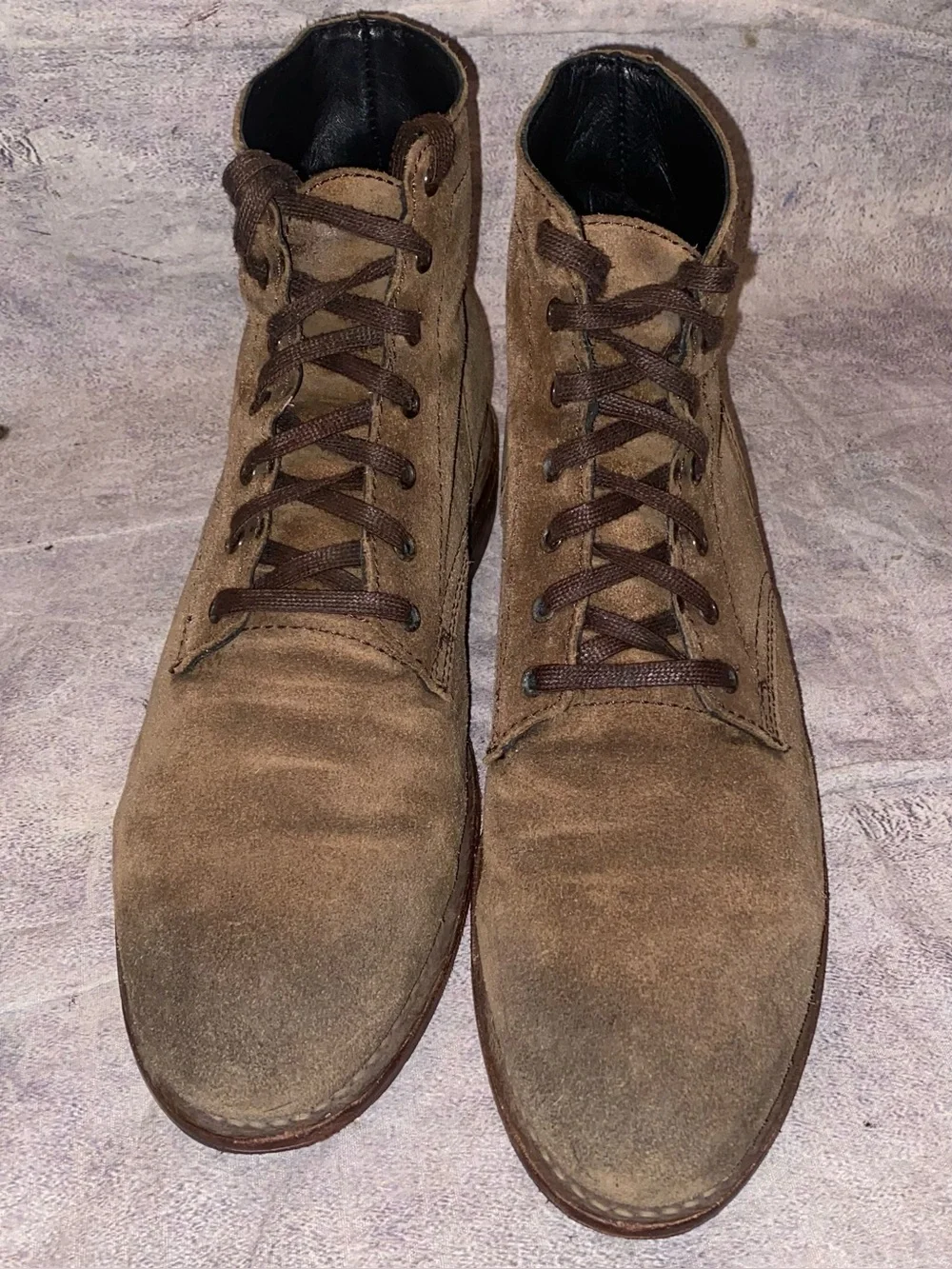 Thursday Boot President Mocha Suede Roughout Service Plain Toe 9.5 Mens Lug Sole